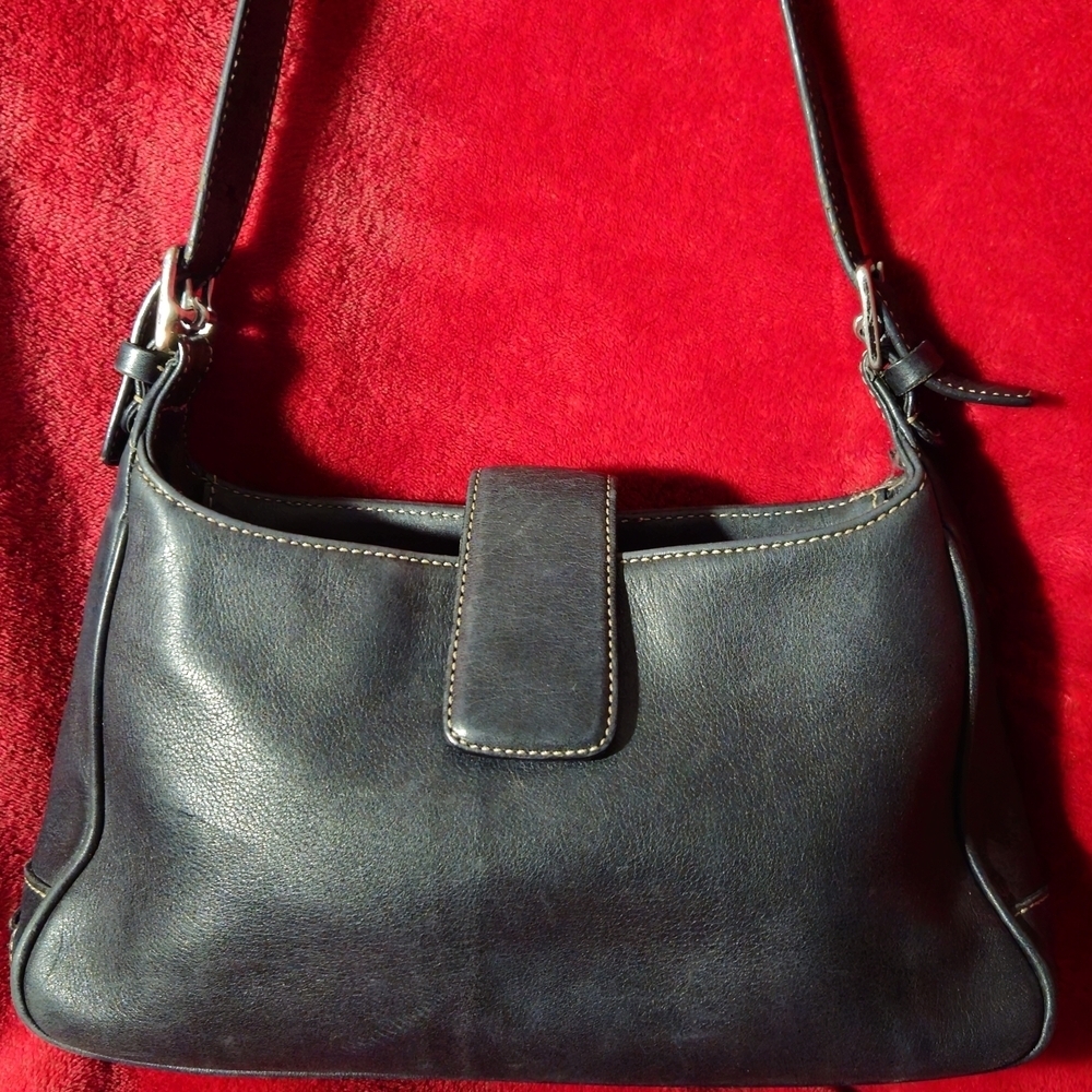 Vintage Coach Hampton Black Leather Hobo Shoulder Bag